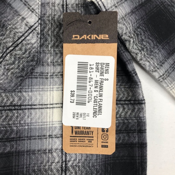 NWT Dakine Mens Franklin Flannel Shirt Size Small - Picture 6 of 13